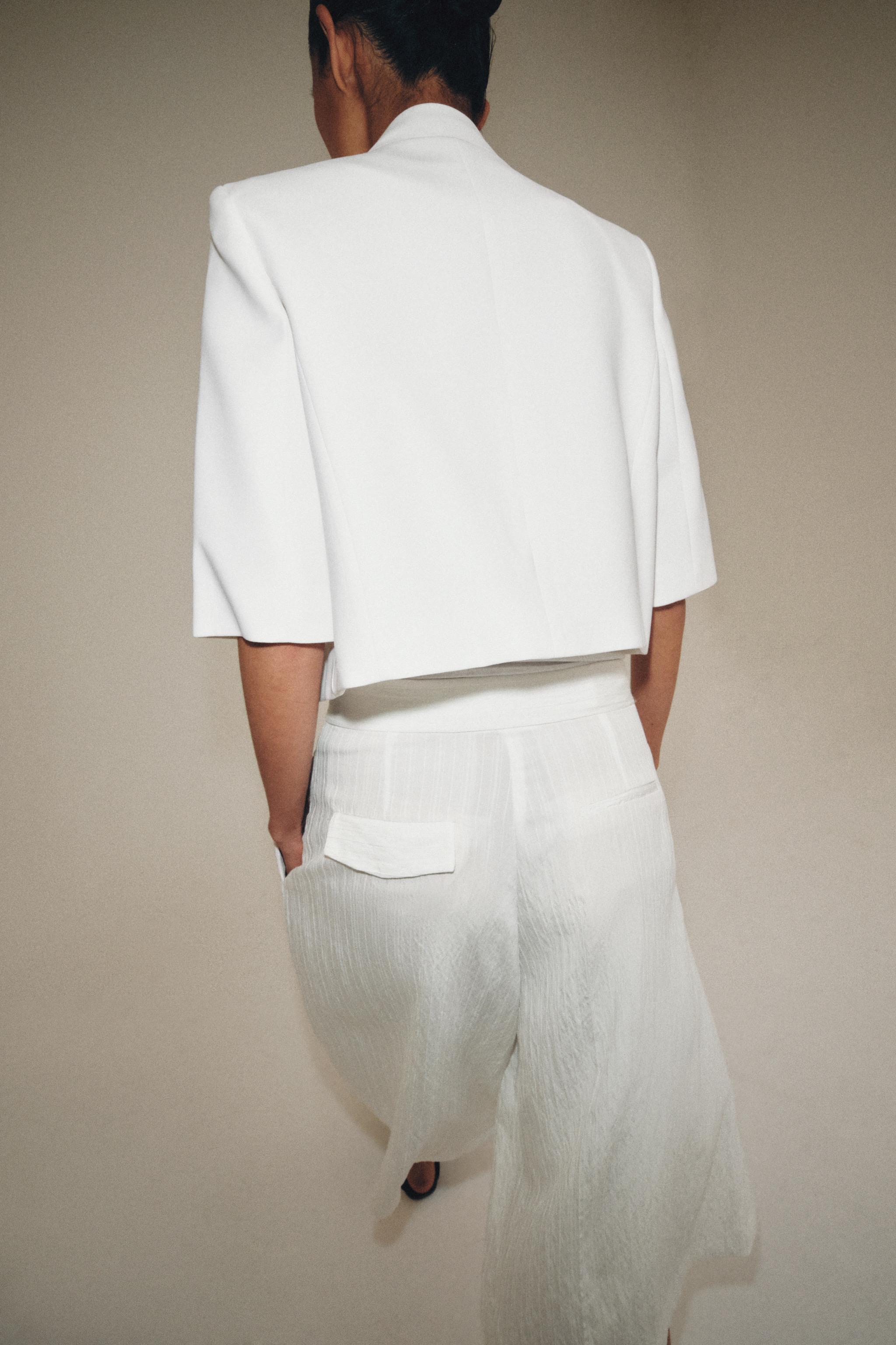 SHORT SLEEVE CROPPED BLAZER ZW COLLECTION